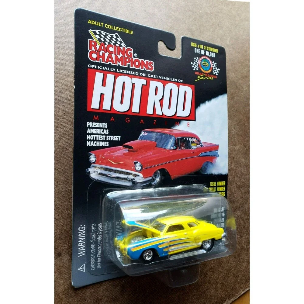 1998 Racing Champions 51 STUDEBAKER Yellow DRAG RACING SERIES 1:60 Scale 1/19998